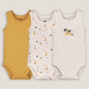 LA REDOUTE COLLECTIONS Set van 3 rompertjes zonder mouwen