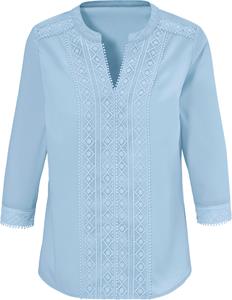Dames Comfortabele blouse ijsblauw Größe