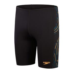 Speedo Tech Panel Jammer Shorts voor heren in zwart-oranje
