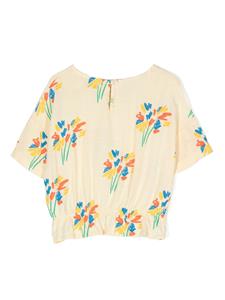 bobochoses Bobo Choses T-shirt met geborduurde bloemen - Geel