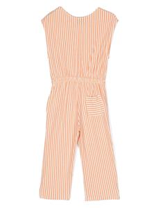 Bobo Choses embroidered-logo striped jumpsuit - Oranje