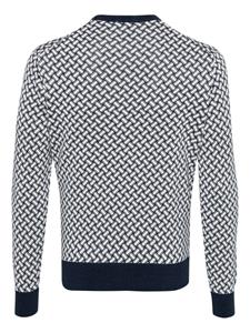 Drumohr crew-neck intarsia knit jumper - Blauw