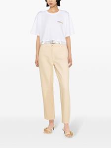patriziapepe Patrizia Pepe Cropped jeans met logopatch - Geel