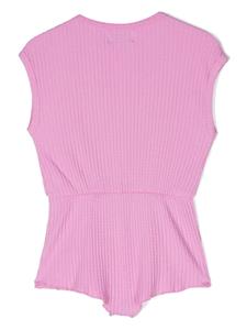 Bobo Choses logo-print ribbed playsuit - Roze