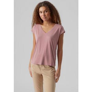 Vero Moda T-Shirt Basic Stretch T-Shirt V-Neck VMFILLI 5282 in Altrosa