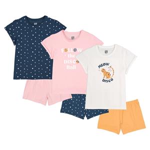 LA REDOUTE COLLECTIONS Set van 3 pyjashorts bedrukt kat en sterren