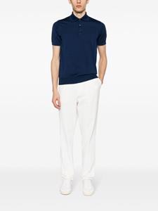 brunellocucinelli Brunello Cucinelli Katoenen poloshirt met contrasterende afwerking - Blauw