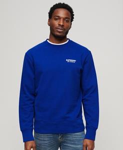 Superdry Mannen Sport Sweatshirt met Ronde Hals en Losse Pasvorm Blauw