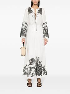 dorotheeschumacher Dorothee Schumacher Linnen rok met A-lijn en geborduurde ananas - Wit