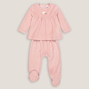 LA REDOUTE COLLECTIONS 2-delige pyjama met voetjes in fluweel