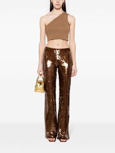 Alberta Ferretti sequin-embellished flared trousers - Bruin