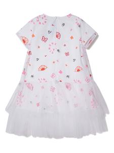 Simonetta Jurk met ruche rok - Wit