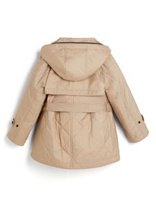 quilted hooded trench coat - Beige