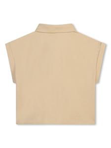 michaelkorskids Michael Kors Kids Katoenen cropped shirt met ringlets - Beige