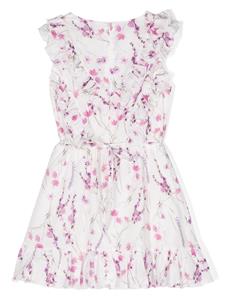 missblumarine Miss Blumarine Katoenen jurk met bloemenprint - Wit