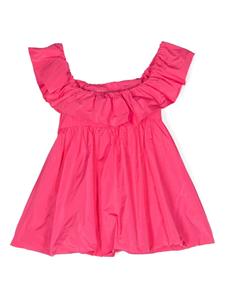 msgmkids MSGM Kids Taffeta jurk met geborduurd logo - Roze