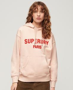Superdry Vrouwen Sport Luxe Hoodie met Losse Pasvorm Roze