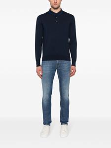 Fedeli Fijngebreid poloshirt - Blauw
