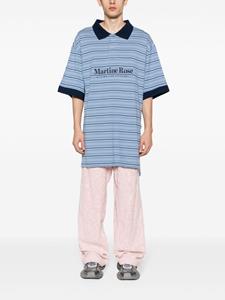 martinerose Martine Rose Gestreept T-shirt met logoprint - Blauw