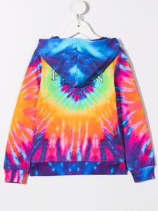 Philipp Plein Junior Hoodie met tie-dye print - Groen