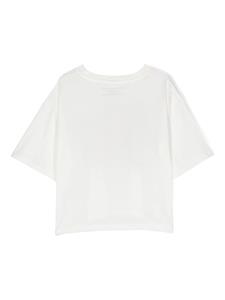 stellamccartneykids Stella McCartney Kids Katoenen T-shirt met logoprint - Wit