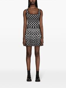 Maje Flared mini-jurk met jacquard - Zwart