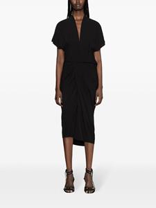 rickowens Rick Owens Wikkeljurk met V-hals - Zwart