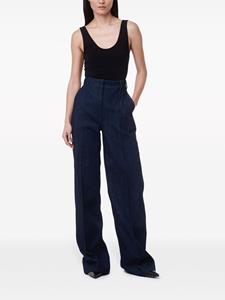 Another Tomorrow High waist denim broek - Blauw