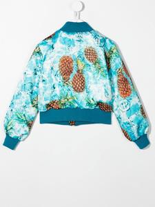 philipppleinjunior Philipp Plein Junior Bomberjack met ananasprint - Blauw
