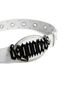 DSQUARED2 Leren riem met logogesp - Wit