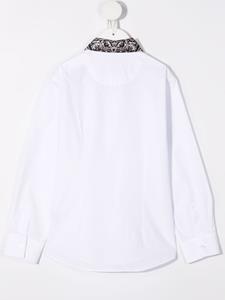 philipppleinjunior Philipp Plein Junior Shirt met contrasterende kraag - Wit