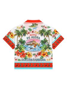 dolce&gabbanakids Dolce & Gabbana Kids Katoenen shirt met print - Wit