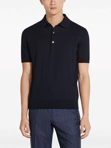 Zegna Poloshirt met geribbelde afwerking - Blauw