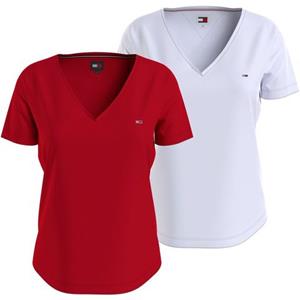 Tommy Jeans V-Shirt "TJW 2PACK SLIM SOFT V NECK TEE", (Packung, 2 tlg., 2er-Pack)