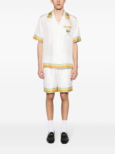 Casablanca Afro Cubism Tennis Club zijden shorts - Wit