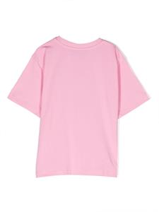 moschinokids Moschino Kids Katoenen T-shirt met logoprint - Roze