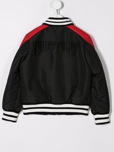 philipppleinjunior Philipp Plein Junior Bomberjack met logo - Zwart