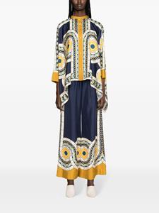 ladoublej La DoubleJ Foulard zijden blouse met geometrische print - Blauw