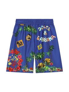 dolce&gabbanakids Dolce & Gabbana Kids Bermuda shorts met print - Blauw
