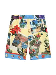 dolce&gabbanakids Dolce & Gabbana Kids Bermuda shorts met print - Geel