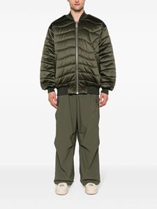 RHUDE Straight cargo broek met krijtstreep - Groen
