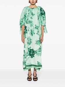 f.r.sforrestlesssleepers F.R.S For Restless Sleepers Aretusa midid-jurk met print - Groen