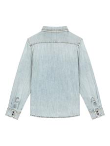 dolce&gabbanakids Dolce & Gabbana Kids Spijkershirt met DG-logo - Blauw