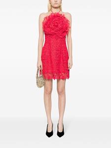 oscardelarenta Oscar de la Renta Kanten mini-jurk met bloemapplicatie - Rood