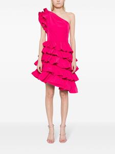 marchesanotte Marchesa Notte Taffeta asymmetrische gelaagde mini-jurk - Roze