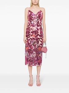 marchesanotte Marchesa Notte Botanical jurk verfraaid met pailletten - Roze