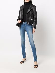 philippplein Philipp Plein Jegging met patch - Blauw
