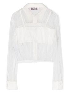 missblumarine Miss Blumarine Shirt met logoplakkaat - Wit