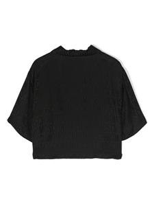 moschinokids Moschino Kids Satijnen shirt met monogram jacquard - Zwart