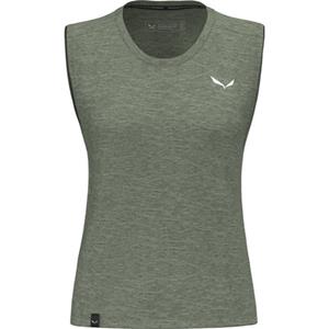 Salewa - Women's Eagle Minilogo Alpine Merino Tank Top - Merinoshirt, olijfgroen